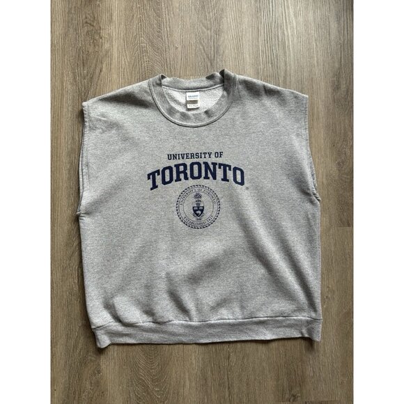 Vintage Y2K University Of Toronto Grey Crewneck Sweatshirt School Canada XL - Picture 1 of 13